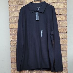 Van Heusen Black Long-Sleeve Polo Size XL New with Tags